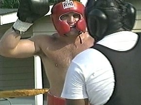PETER McNEELEY HIGH-FIVES SPARRING PARTNER