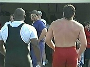 BOXERS PETER McNEELEY AND GARING LANE WALK AWAY