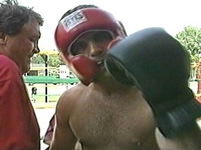 PETER McNEELEY PLAYFULLY GLARES INTO THE CAMERA