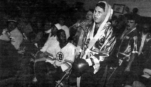 PETER McNEELEY WALKS TO THE RING